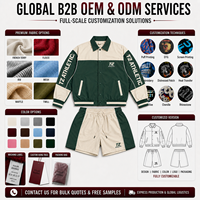 Ensemble de survêtement homme tendance 2026 : Veste et short de coach personnalisés en blocs de couleurs vert forêt et crème, directement de l'usine