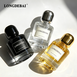 Factory New Round <b>Perfume</b> Glass <b>Bottle</b> Empty Clear Crimp Cylinder 30ml 50ml 100ml <b>Perfume</b> <b>Bottle</b> with Wooden Cap - Product Image 2