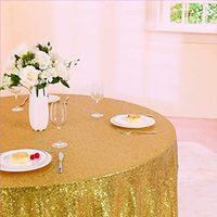 Nappe de fête de mariage à paillettes d'or de luxe scintillant en gros de rectangle rond