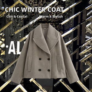 Chaqueta de Invierno para Mujer, Elegante, Nueva Moda, Casual, Holgada, Cruzada, Retro, Manga Larga, con Botones, Transpirable, Bolsillos Cortos Incluidos - Product Image 3