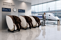 Fauteuil de massage commercial personnalisé avec rail SL, fauteuil de massage à gravité zéro, fauteuil de massage à monnayeur et lecteur de billets, fauteuil de massage à scanner