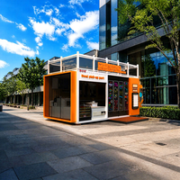 Kiosque de restaurant modulaire écologique, boutique mobile, studio portable, design de logo personnalisé pour une utilisation commerciale en extérieur