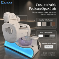 Chaise de pédicure spa professionnelle de luxe pour salon de manucure avec bol à pédicure en verre