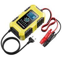 Chargeur automatique intelligent FOXSUR 12V 10A 24V 5A à 7 étapes pour batteries au plomb-acide, AGM, LiFePo4, lithium de moto et de voiture avec écran LCD
