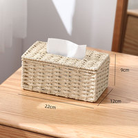 Boîte à mouchoirs décorative Boîte de rangement tissée Conteneur de serviettes Organisateur de bureau en corde de papier Fabriqué en Chine