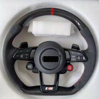 Ajustement de volant en fibre de carbone R8 personnalisé pour Audi A3 A4 A5 A6 A7 A8 Q3 Q5 Q7 Q8(2008-2025) nouveau volant à fond plat