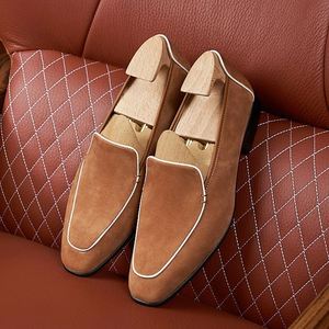 Mocassins carrés faits à la main pour hommes, à lacets, décontractés et habillés, antidérapants, respirants, légers, en cuir Valentina - Product Image 5