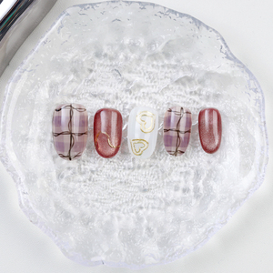 Marque privée de luxe de style coréen Oeil de chat Acrylique Ongles à pression faits à la main Ongles artificiels épais Ongles de presse-Faux ongles - Product Image 4