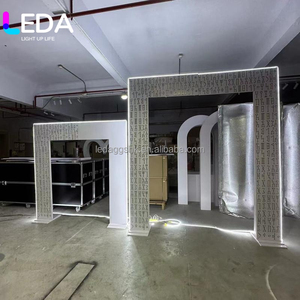 LEDA Nouvelle conception de toile de fond de scène de mariage en acrylique blanc 3D, design moderne, arche ondulée - Product Image 6