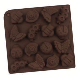 Moule en silicone écologique personnalisé avec logo, 16 cavités, formes d'insectes variées, pour chocolat, glaçons, bonbons en résine, OEM/ODM - Product Image 3