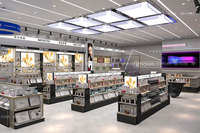 02-DYaS017 K-beauty Store Display, design d'intérieur de boutique moderne, série noire personnalisée, mobilier pour boutique de cosmétiques