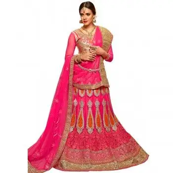 Designer personalizzato Red Heavy Work abito da sposa indiano nuovo stile alla moda da sposa Lehenga fabbricazione in India produce in India