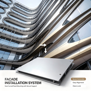 Système d'installation de façade murale en alliage d'aluminium, panneau extérieur vitré isolé pour bâtiment commercial - Product Image 1