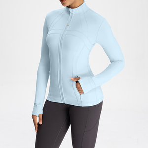 Veste de sport confortable et ajustée avec fermeture éclair pour la gym, le fitness et le yoga, fermeture éclair dorée, logo personnalisé, fabricant de vêtements <span class=keywords><strong>Lulus</strong></span> - Product Image 5