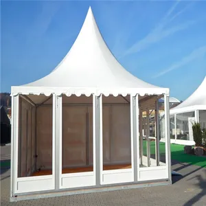 5x5m Aluminum Frame Transparent Pagoda Tent with clear glass walling Pagodas