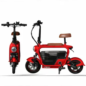 电动自行车可折叠轻时尚ebike锂电池48v 250w迷你循环带篮两个座椅儿童座椅减震