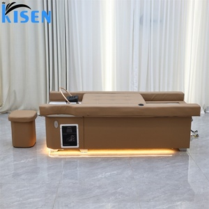 เตียงสระผมไฟฟ้าอเนกประสงค์ราคาประหยัด ยี่ห้อ Kisen พร้อมไฟ LED สำหรับทำสปาหัวแบบญี่ปุ่น และอ่างแช่เท้า พร้อมระบบยกไฟฟ้า - Product Image 4