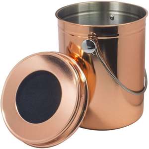 Đồng thép không gỉ 5L compost bin với nắp 1 Phụ tùng than lọc dụng cụ nhà bếp bao gồm Thùng rác cho thuận tiện lưu trữ - Product Image 2