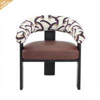 Fauteuil d'appoint en bois de frêne rétro français de haute qualité, rembourré en tissu, pour salon, hôtel ou maison