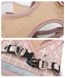 Stripe <strong>Pink</strong> Cute Small <strong>Dog</strong> <strong>Harness</strong> and Leash Mesh Comfortable New Arrive - Product Image 4
