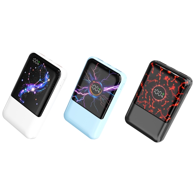 New Private Model ABS Shell 10000mAh Power Bank 22.5W Fast Charging Double USB-A Power Banks Starry Screen Display