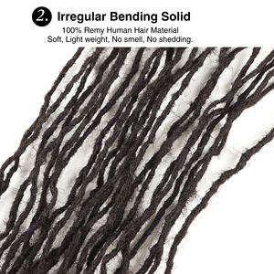 Vastes Locks Naturelles Cheveux Humains, Extensions de Locs Faites à la Main, Interlocs de Cheveux Humains pour Femmes - Product Image 4