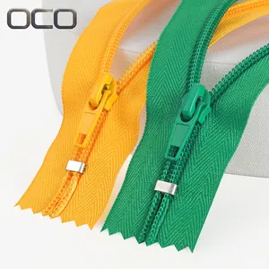 Oco nhà máy bán buôn dây kéo #5 tự động khóa dây kéo Close-end dây kéo cho hành lý công cụ may và phụ kiện
