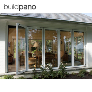 Exterior Bifold <strong>Door</strong> Aluminum Foldable Patio <strong>Door</strong> Double Tempered Glass Folding Partition <strong>Door</strong> Soundproof Accordion <strong>Door</strong> - Product Image 2