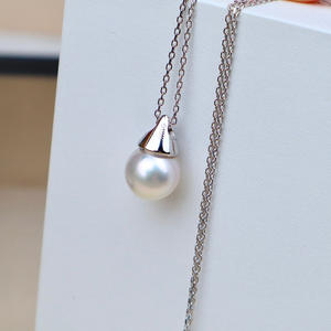 Collier de perles <span class=keywords><strong>Akoya</strong></span> Offre Spéciale Collier pendentif en or blanc 18 carats avec collier de perles d'eau de mer <span class=keywords><strong>Akoya</strong></span> japonais naturel pour mariage - Product Image 5