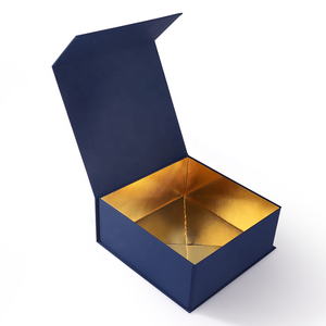 Caja de papel de regalo plegable personalizada, Cinta Larga, materiales magnéticos reciclados, laminación brillante, presentaciones en relieve disponibles - Product Image 2