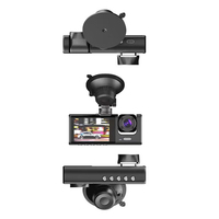 Cámara para Auto de 3 Canales 1080p, Delantera, Interior y Trasera, con Pantalla IPS, Visión Nocturna, WiFi Integrado, Modelo F2-3L-Wifi