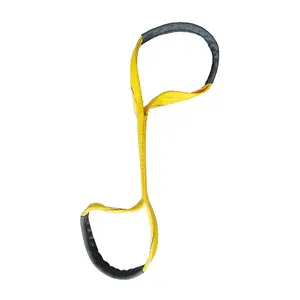 Usine directe sangle plate fronde jaune Textile bande élingue polyester grue douce ceinture de levage CE GS EN 1492-1
