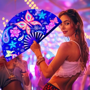 Abanico de mano plegable de Tela con estampado de bambú japonés, abanico de mano de Kung Fu con logotipo personalizado, abanico de poliéster - Product Image 6