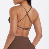 Soutien-gorge de sport sexy à dos croisé, avec bretelles, pour yoga, course et fitness