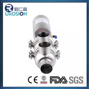 Acier inoxydable hygiénique sanitaire 304 316 Vanne d'inversion de contrôle pneumatique de soudage de type <span class=keywords><strong>LL</strong></span> à 4 voies Vanne d'inversion de débit de 2 pouces - Product Image 4