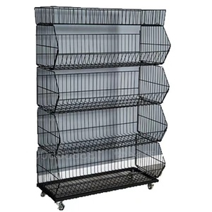 Estante de exhibición de cesta de alambre de <span class=keywords><strong>metal</strong></span> de Servicio Ligero para supermercados, soporte de aperitivos para almacenar dulces, patatas fritas, otros aperitivos