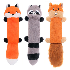 Juguete para Perro de Peluche Suave y Nuevo con Sonido, Sin Relleno, con Papel Arrugado, en Forma de Zorro, Mapache, Gambá y Ardilla, Juguete Masticable para Perro - Product Image 1
