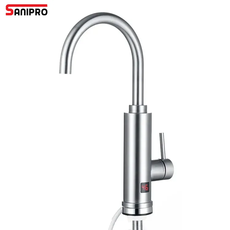 SANIPRO paslanmaz çelik akıllı Tankless anlık ısıtma mutfak lavabo musluğu musluk anlık elektrikli su ısıtıcıları