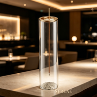 Support de parfum en métal inversé de style industriel avec tube en verre pour articles de décoration intérieure