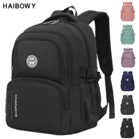 HAIBOWY Sac à dos scolaire en nylon de haute qualité pour étudiants Mini coupe rose bleu noir sublimation étanche