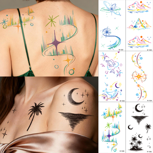 Autocollants de tatouage temporaires écologiques de haute qualité pour enfants, personnalisés, imperméables, pour les bras, les doigts, le corps, les feux d'artifice, les papillons, les couleurs - Product Image 4