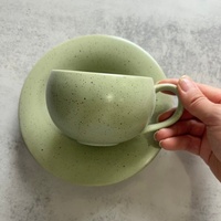 Ensemble tasse à café et soucoupe en céramique vintage de style japonais, écologique, 280 ml, pour latte, cappuccino, accessoires de cuisine à domicile
