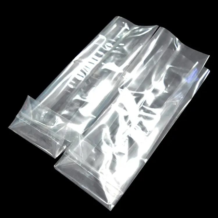 사용자 정의 인쇄 측면 거셋 스퀘어 플랫 바닥 투명 플라스틱 opp 포장 가방