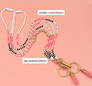 Cordón para profesores con cuentas de semillas y cierre de seguridad, ajustable, para el regreso a clases, personalizable con cuentas de letras - Product Image 2