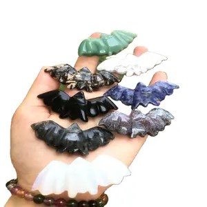 Wholesale Natural Crystal Animal Bat Natural mix material Colorful High Quality Hand-Carved for Decoration