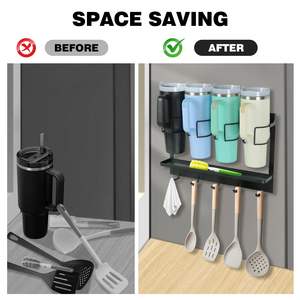 Organizador Magnético de 5 Ganchos para Botellas de Agua Stanley de 40 oz, Soporte de Almacenamiento 2 en 1 para Vasos de Refrigerador, Accesorio para Vajilla - Product Image 4