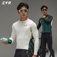 Combinaison de cyclisme à manches longues EVR OEM ODM pour homme, vêtements de vélo de route chauds et coupe-vent, maillot de cyclisme en polaire pour l'hiver