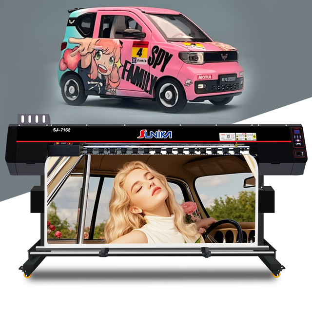 SKYCOLOR 1.6m Eco Solvent Printer 1/2 Epson I3200 Heads,Support Two Rolls Media Printing Multicolor