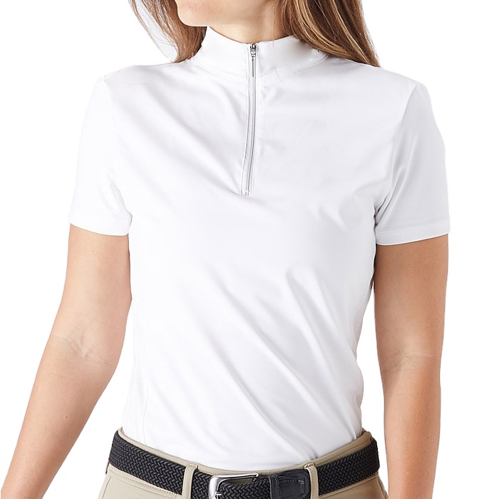 Техническая Одежда Топы Производительность с коротким рукавом базовый слой спереди на молнии футболки поло для мужчин для женщин Конный Верховая езда рубашки для мальчиков