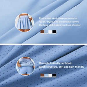 تنورة تنس مخصصة عالية الخصر سريعة الجفاف للنساء تنورة جولف جيدة التهوية للياقة البدنية والجري تنورة اليوغا مع جيوب - Product Image 4